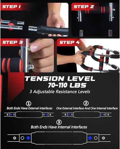 Twister Arm Trainer – Adjustable Resistance Power Twister Bar (60–110 lbs) for Chest, Arm, Shoulder & Forearm Strength Training – Portable Home Gym Equipment for Men & Women. in Saudi Arabia