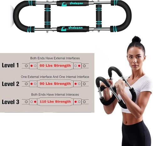 Twister Arm Trainer – Adjustable Resistance Power Twister Bar (60–110 lbs) for Chest, Arm, Shoulder & Forearm Strength Training – Portable Home Gym Equipment for Men & Women. in Saudi Arabia