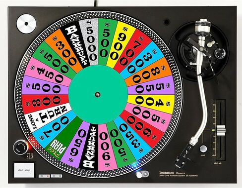 DJ Game Show #1 Fortune Wheel Scratch Pad 1200 Vinyl Memorabilia 12" inch Slip Mat Turntable Slipmat DJ Platter Pad x1 in Saudi Arabia