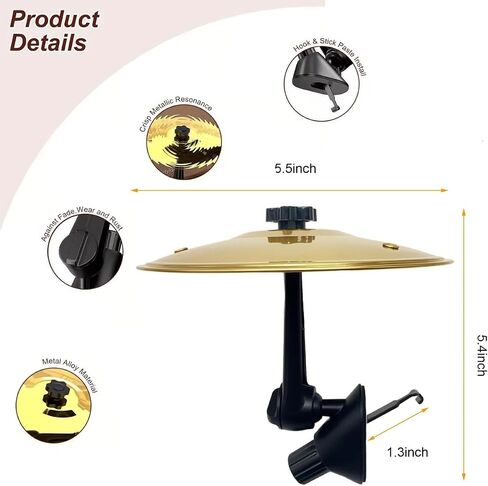 Car Cymbal Air Vent,Car Symbol Drum Air Vent,Mini Drum Crash Cymbal For Car Vent (Gold) in Saudi Arabia