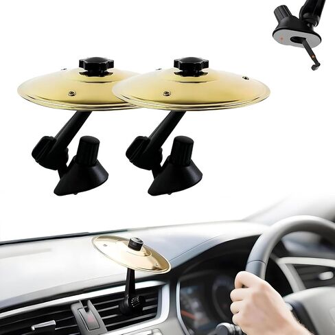 2PCS Mini Gold Car Cymbals – Clip-On Stainless Steel Crash Cymbals for Air Vents – Fun Musical Accessory for Drummers and Music Lovers – Easy Installation, No Tools Required(Golden) in Saudi Arabia