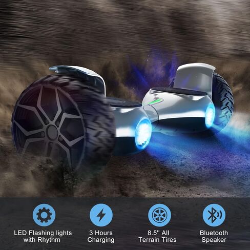 UNI-SUN All Terrain Hoverboard - 8.5" Offroad Hoverboard with Lights and Bluetooth for Adults in Saudi Arabia
