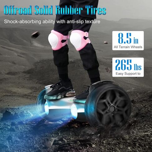 UNI-SUN All Terrain Hoverboard - 8.5" Offroad Hoverboard with Lights and Bluetooth for Adults in Saudi Arabia