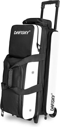 3 أكياس كرات بولينج بعجلات، وحقيبة كرات بولينج 3 بكرات كروية مع جيوب متعددة ومقبض قابل للسحب in Kuwait