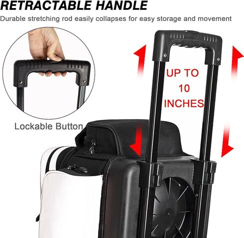 3 أكياس كرات بولينج بعجلات، وحقيبة كرات بولينج 3 بكرات كروية مع جيوب متعددة ومقبض قابل للسحب in Kuwait