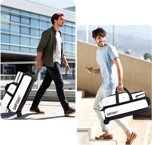 3 أكياس كرات بولينج بعجلات، وحقيبة كرات بولينج 3 بكرات كروية مع جيوب متعددة ومقبض قابل للسحب in Kuwait