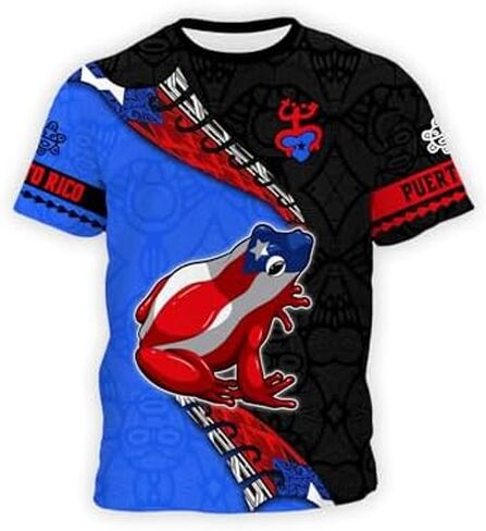 DFZ Boys Puerto Rican Shirt 3D Print Summer Top Thirt Graphic Puerto Rican Jersey for Children Top Allovolor in Kuwait
