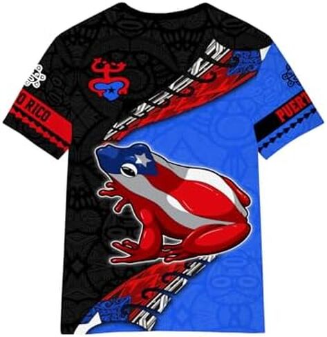 DFZ Boys Puerto Rican Shirt 3D Print Summer Top Thirt Graphic Puerto Rican Jersey for Children Top Allovolor in Kuwait
