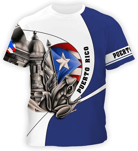 DFZ Boys Puerto Rican Shirt 3D Print Summer Top Thirt Graphic Puerto Rican Jersey for Children Top Allovolor in Kuwait