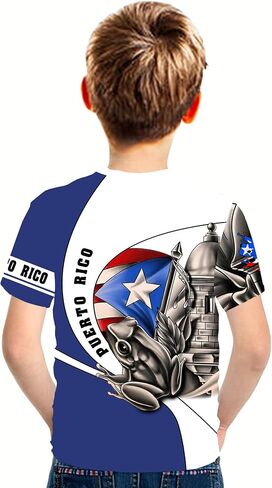 DFZ Boys Puerto Rican Shirt 3D Print Summer Top Thirt Graphic Puerto Rican Jersey for Children Top Allovolor in Kuwait