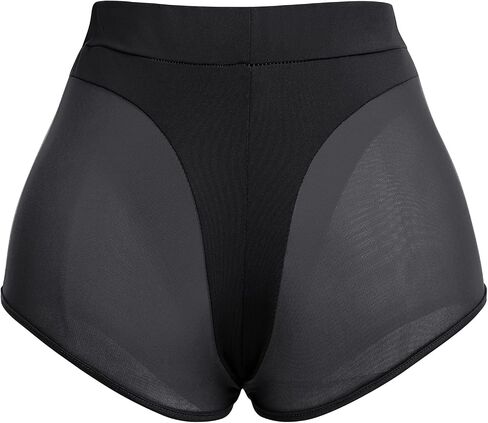 ODASDO Women's Pole Dance Outfit Rave Shorts See Through Mesh Panties High Waisted Booty Bottoms Hot Pants in Saudi Arabia