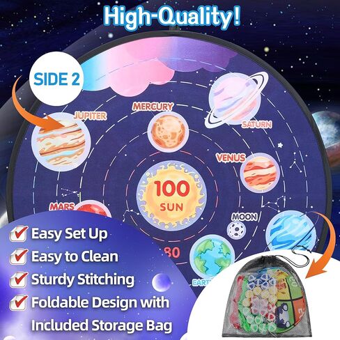 لوح رمي السهام كبير مقاس 29 بوصة للأطفال، مع 24 كرة لاصقة + 12 سهمًا لاصقًا، ألعاب لعب ممتعة للحفلات الداخلية/الرياضية الخارجية، عيد ميلاد لـ 3 4 5 6 7 8 9 10 11 12 عامًا للأولاد والبنات in Kuwait