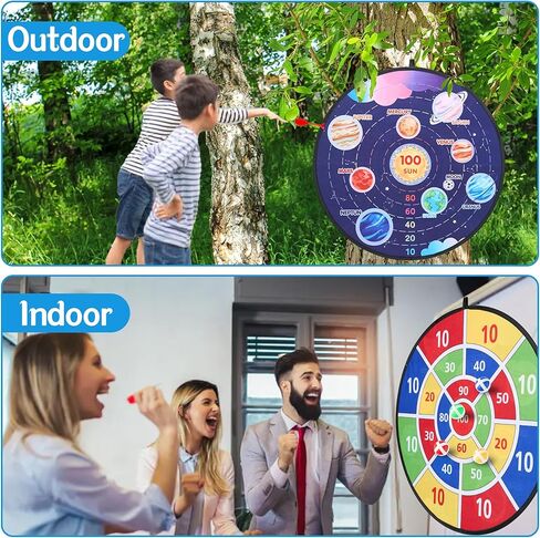 لوح رمي السهام كبير مقاس 29 بوصة للأطفال، مع 24 كرة لاصقة + 12 سهمًا لاصقًا، ألعاب لعب ممتعة للحفلات الداخلية/الرياضية الخارجية، عيد ميلاد لـ 3 4 5 6 7 8 9 10 11 12 عامًا للأولاد والبنات in Kuwait