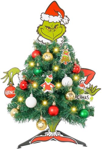 Mini Christmas Tree Jack Head Arms Legs Xmas Tree Decorative Tabletop Tree with Light Small Christmas Tree for Indoor Home Decorations Gothic Themed Party in Saudi Arabia