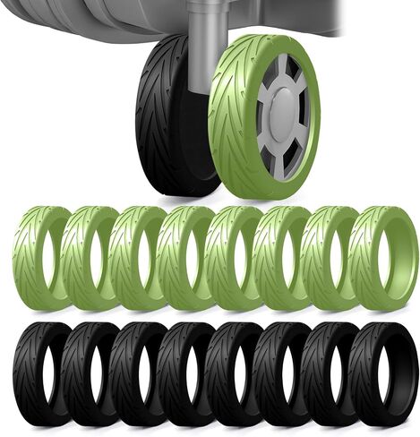16 Pack Upgrade Luggage Wheel Covers, Silicone Protective Cover for 2-2.4" Spinner Wheel, Wear-Resistant, Silent, Suitcase Accessories for Carry-On Travel Luggage (Blue&Orange) in Kuwait