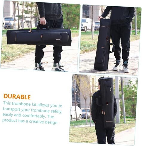 BESTonZON Durable Oxford Fabric Trombone Bag Double Shoulder Straps Lightweight Instrument Carrying Case for Trombone Music Accessory Backpack in Saudi Arabia