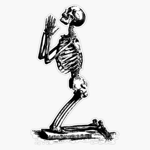 Praying Skeleton Forward Observations Group Sticker Bumper Sticker Vinyl Decal 5" in Saudi Arabia