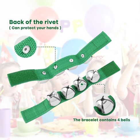 NACHLYNN 8 Pcs Christmas Wrist Bells Bracelet Sleigh Jingle Bells Suitable for Party Musical Instrument Birthday Favors (Assorted Colors) in Saudi Arabia