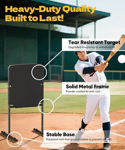 Baseball Strike Zone Target for Plastic Balls, Portable Pitching Target Stand with Base, Stable Metal Frame & Premium Fabric, Perfect for Outdoor Pitching & Hitting Training Game in Saudi Arabia