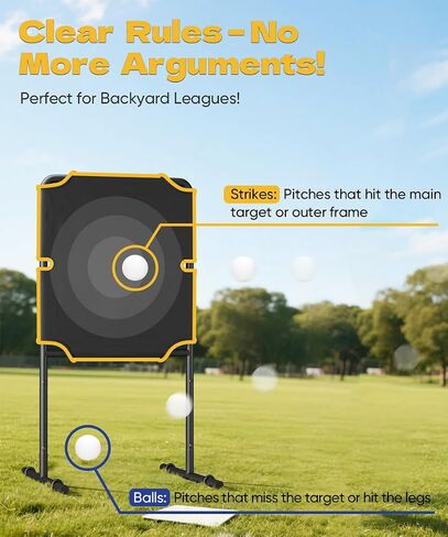 Baseball Strike Zone Target for Plastic Balls, Portable Pitching Target Stand with Base, Stable Metal Frame & Premium Fabric, Perfect for Outdoor Pitching & Hitting Training Game in Saudi Arabia