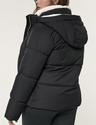 Yimoon Women's Sherpa Lined Fleece Puffer Jacket Long Sleeve Hooded Quilted Jacket Winter Warm Outwear in Saudi Arabia