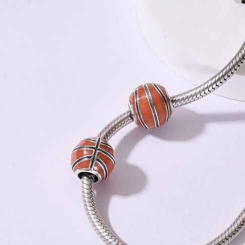 Love Ball Sports Charms 925 Sterling Silver Baseball Volleyball Beads Fits European Bracelet in Kuwait