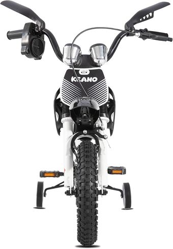 دراجة كيانو موتوكروس للأطفال للأولاد والبنات من عمر 3 إلى 7 سنوات، دراجات مقاس 12 و16 بوصة مع عجلات تدريب ولوحة أرقام، دراجات أطفال باللون الأسود in Kuwait