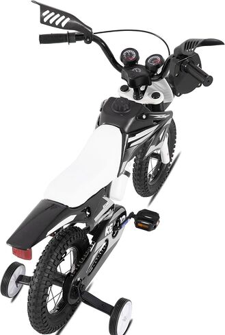 دراجة كيانو موتوكروس للأطفال للأولاد والبنات من عمر 3 إلى 7 سنوات، دراجات مقاس 12 و16 بوصة مع عجلات تدريب ولوحة أرقام، دراجات أطفال باللون الأسود in Kuwait