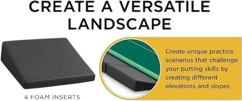 Indoor Putting Green- 10 ft. 3 Holes Professional Golf Mat with Auto Ball Return, Non-Slip Base,Mirror and 4 Slopes. for Home, Office, or Backyard – Golf Gift Training Aid for Beginners and Adults in Saudi Arabia