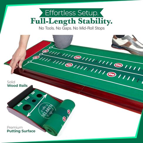 Indoor Putting Green- 10 ft. 3 Holes Professional Golf Mat with Auto Ball Return, Non-Slip Base,Mirror and 4 Slopes. for Home, Office, or Backyard – Golf Gift Training Aid for Beginners and Adults in Saudi Arabia