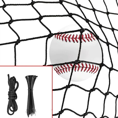 طقم إصلاح شبكة قفص الضرب مقاس 6 × 7 بوصات، شبكات مساندة للبيسبول #42 HDPE (60PLY) شديدة التحمل مع خيوط وربطات سحاب لشبك قفص البيسبول in Kuwait