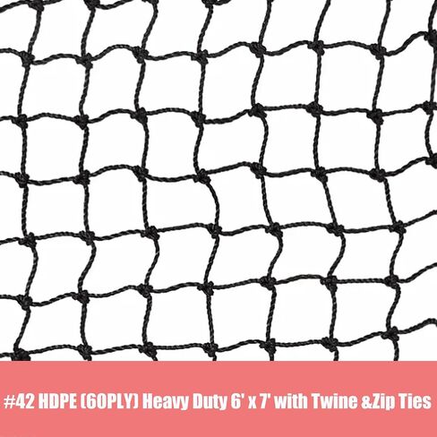 طقم إصلاح شبكة قفص الضرب مقاس 6 × 7 بوصات، شبكات مساندة للبيسبول #42 HDPE (60PLY) شديدة التحمل مع خيوط وربطات سحاب لشبك قفص البيسبول in Kuwait