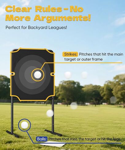 Baseball Strike Zone Target for Plastic Balls, Portable Pitching Target Stand with Base, Stable Metal Frame & Premium Fabric, Perfect for Outdoor Pitching & Hitting Training Game in Saudi Arabia