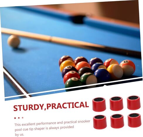 UPKOCH 6Pcs Double-Sided Pool Cue Tip Trimmer Shaper Professional Billiard Supplies Red Color Portable Design for Cue Maintenance in Snooker and Pool Games in Saudi Arabia