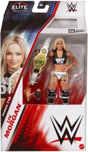 لعبة WWE Liv Morgan مع حزام البطولة النسائية Mattel Elite Collection Series 119 لعبة شخصية المصارعة in Saudi Arabia