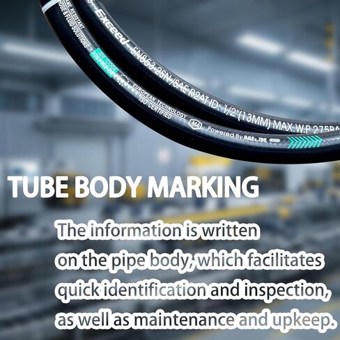 Haichy 26711-06-06-36 Hydraulic Hose Swivel Assembly 3/8" Hydraulic Hose with Male JIC X Male JIC, 36" Long, 4785 PSI in Saudi Arabia