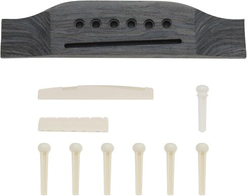 ECSiNG Set of 10pcs Acoustic Guitar Bridge Set 6 String Guitar Bridge Guitar Pin Nut Bridge Pins with Guitar Bridge Saddle Nut Accessories Replacement in Saudi Arabia
