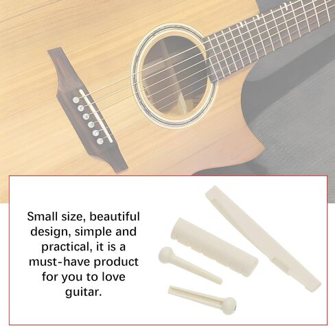 ECSiNG Set of 10pcs Acoustic Guitar Bridge Set 6 String Guitar Bridge Guitar Pin Nut Bridge Pins with Guitar Bridge Saddle Nut Accessories Replacement in Saudi Arabia