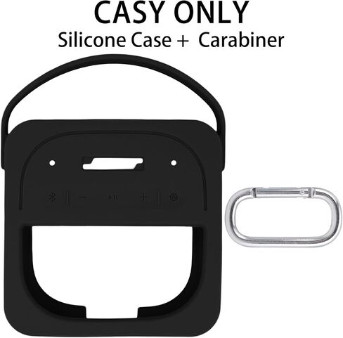 for Bose New SoundLink Micro 2nd Gen Portable Bluetooth Speaker Silicone Protective Case, Portable Travel Case with Carabiner (Black) - co2CREA in Saudi Arabia