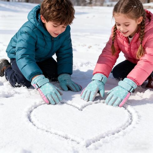 Kids Winter Thermal-Warm Gloves - Windproof Ski-Gloves Outdoor Snowboarding Gloves for Outdoor Activities in Saudi Arabia