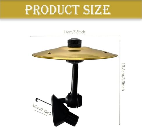 Car Cymbal Air Vent Clips, 2 Pack 5.5" Golden Mini Crash Cymbals for Road Trip Fun, Hands-Free Cars Symbol Drum, Quirky Gift for Music Lovers & Drummers in Saudi Arabia