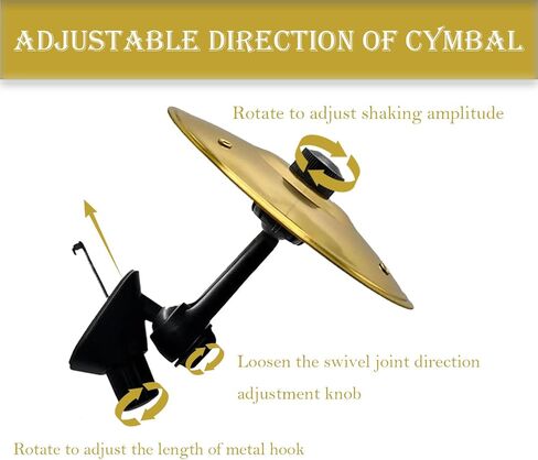 Car Cymbal Air Vent Clips, 2 Pack 5.5" Golden Mini Crash Cymbals for Road Trip Fun, Hands-Free Cars Symbol Drum, Quirky Gift for Music Lovers & Drummers in Saudi Arabia