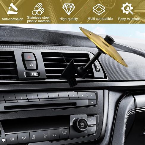 Car Cymbal Air Vent Clips, 2 Pack 5.5" Golden Mini Crash Cymbals for Road Trip Fun, Hands-Free Cars Symbol Drum, Quirky Gift for Music Lovers & Drummers in Saudi Arabia