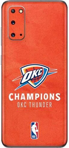 ملصق هاتف Skinit متوافق مع هاتف Galaxy S20 - تصميم مرخص رسميًا لأبطال NBA لعام 2025 Oklahoma City Thunder in Saudi Arabia
