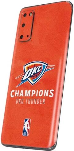 ملصق هاتف Skinit متوافق مع هاتف Galaxy S20 - تصميم مرخص رسميًا لأبطال NBA لعام 2025 Oklahoma City Thunder in Saudi Arabia