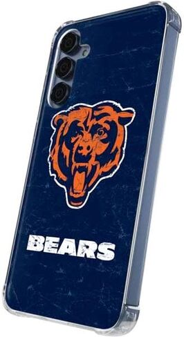 حافظة هاتف Skinit الشفافة متوافقة مع هاتف Galaxy S24 - مرخصة رسميًا من NFL Chicago Bears - تصميم بديل متعثر in Saudi Arabia