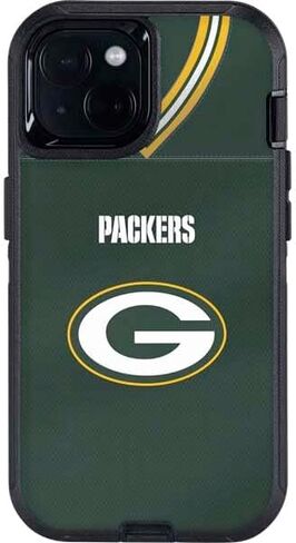 غلاف هاتف Skinit متوافق مع OtterBox Defender iPhone 13 - تصميم جيرسي لفريق Green Bay Packers مرخص رسميًا من NFL in Saudi Arabia