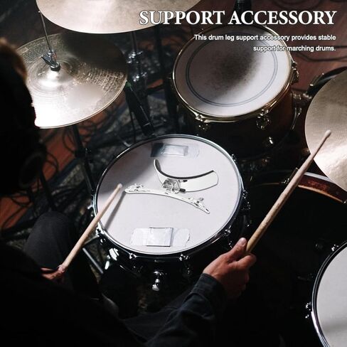 Garneck Marchings Snare Drum Leg Brace Accessory: Stainless Steel Drum Leg Rest Replacement for Stable Support, Easy to Install (Silver) in Saudi Arabia