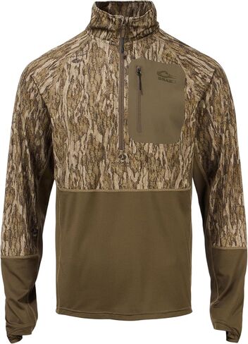 Drake Waterfowl Men's EST Offset 1.0 Half Zip UPF30 Moisture-Wicking Lightweight Long Sleeve Hunting Pullover in Saudi Arabia