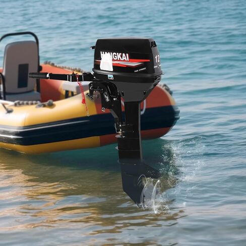 HANGKAI 12HP Outboard Motor 169CC 2 Stroke Heavy Duty Fishing Boat Engine Gasoline w/Water Cooled, Outboard Engine w/CDI Ignition System, Short Shaft 4500-5500r/Min in Saudi Arabia